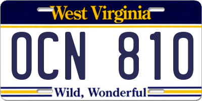 WV license plate OCN810