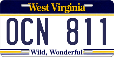 WV license plate OCN811