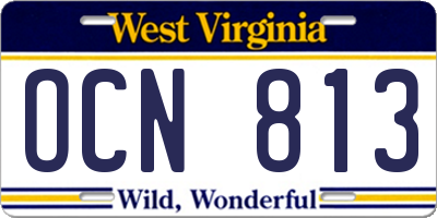WV license plate OCN813