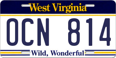 WV license plate OCN814