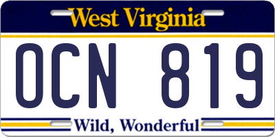 WV license plate OCN819