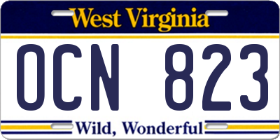 WV license plate OCN823