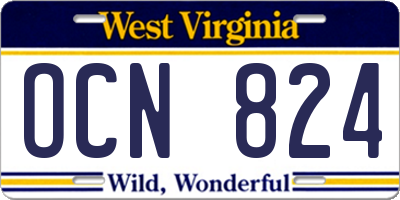 WV license plate OCN824