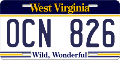 WV license plate OCN826