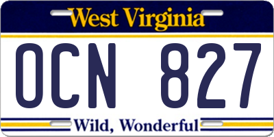 WV license plate OCN827