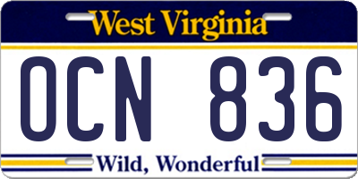 WV license plate OCN836