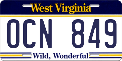 WV license plate OCN849