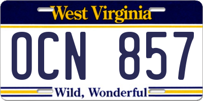 WV license plate OCN857