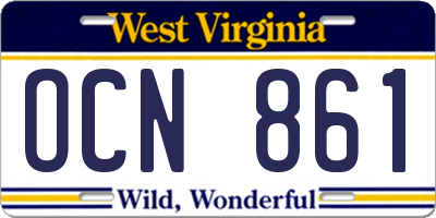 WV license plate OCN861