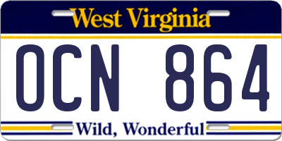 WV license plate OCN864