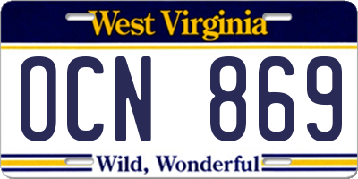 WV license plate OCN869