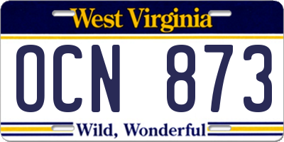 WV license plate OCN873