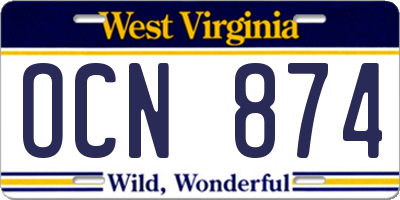 WV license plate OCN874