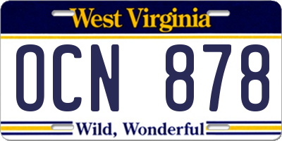 WV license plate OCN878