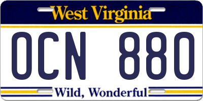 WV license plate OCN880