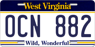 WV license plate OCN882