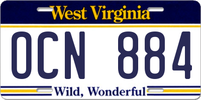 WV license plate OCN884