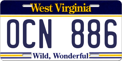 WV license plate OCN886