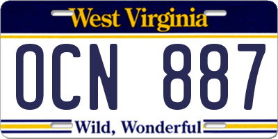 WV license plate OCN887