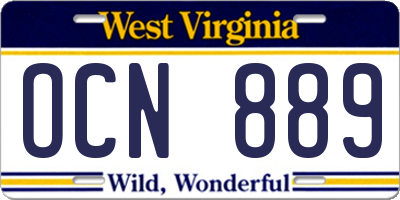WV license plate OCN889