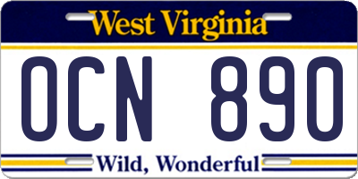 WV license plate OCN890