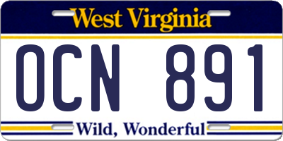WV license plate OCN891