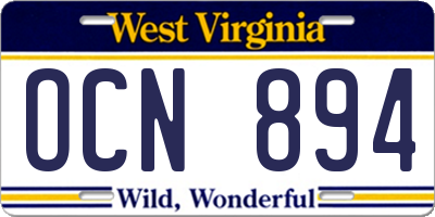 WV license plate OCN894