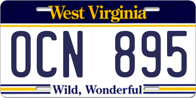 WV license plate OCN895