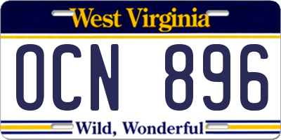 WV license plate OCN896