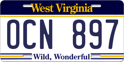WV license plate OCN897