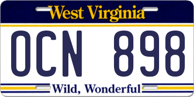 WV license plate OCN898