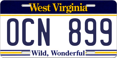 WV license plate OCN899