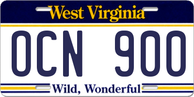 WV license plate OCN900