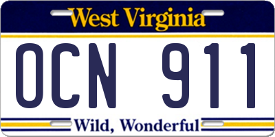 WV license plate OCN911