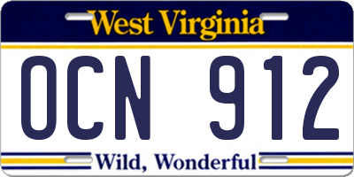 WV license plate OCN912