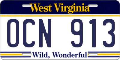 WV license plate OCN913