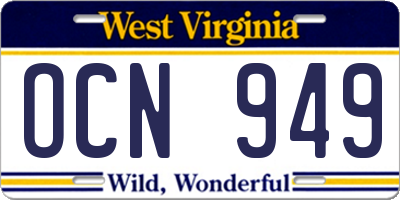 WV license plate OCN949