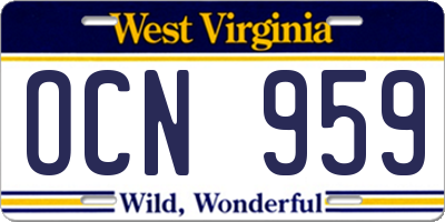 WV license plate OCN959