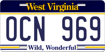 WV license plate OCN969