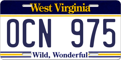 WV license plate OCN975
