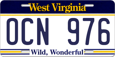 WV license plate OCN976