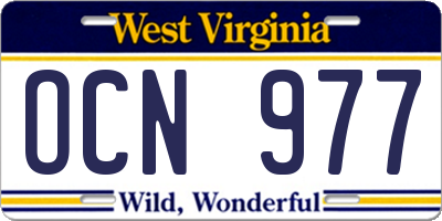 WV license plate OCN977