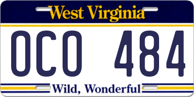 WV license plate OCO484