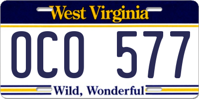 WV license plate OCO577