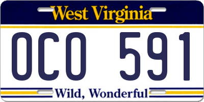 WV license plate OCO591