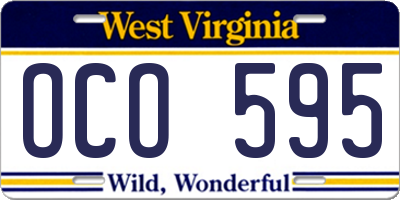 WV license plate OCO595