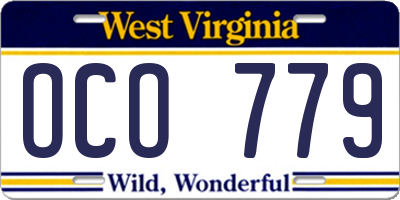 WV license plate OCO779