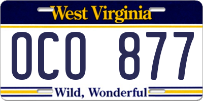 WV license plate OCO877