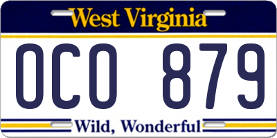 WV license plate OCO879