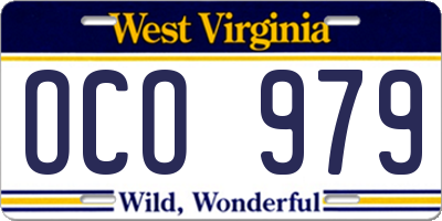 WV license plate OCO979